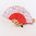 Mini hand fan Petite Flore red